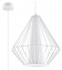 1 Light Caged Ceiling Pendant White, E27 - 1