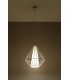 1 Light Caged Ceiling Pendant White, E27 - 3