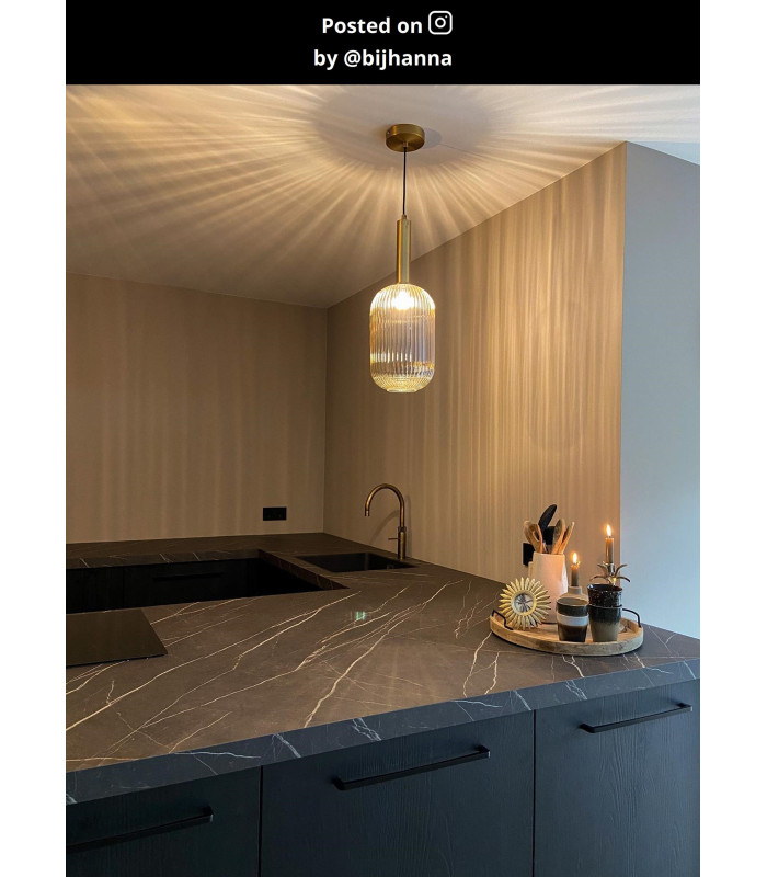 Maloto Retro Pendant Light - Ø 20cm - 1xE27 - Amber