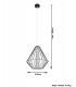 1 Light Caged Ceiling Pendant Black, White, E27 - 3