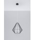 1 Light Caged Ceiling Pendant Black, White, E27 - 4