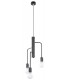 3 Light Cluster Drop Pendant Black, E27 - 1
