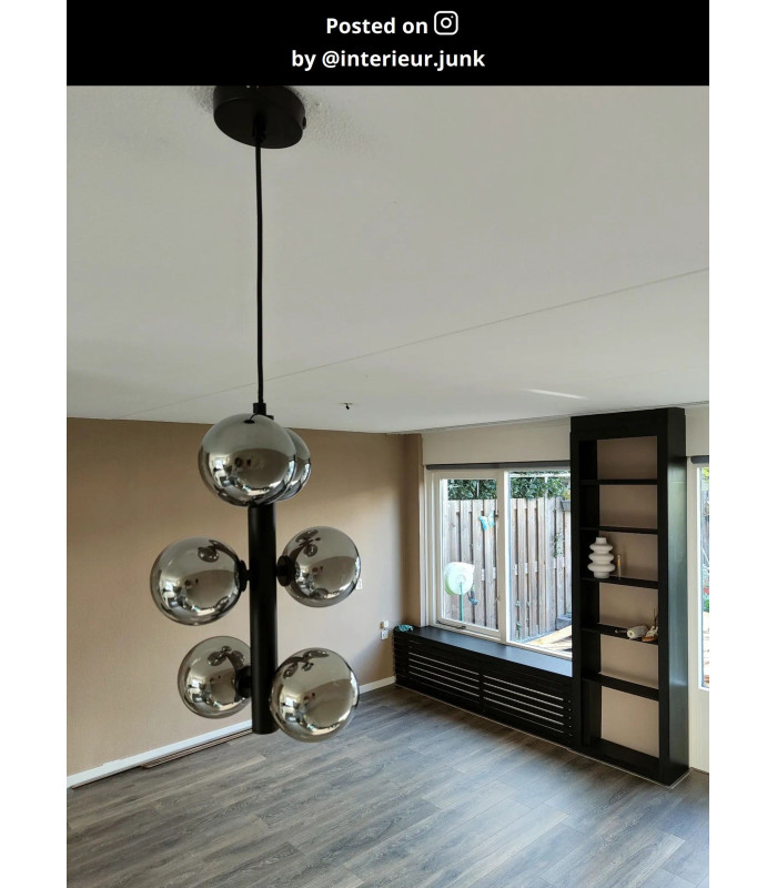 Tycho Retro Pendant Light -  25.5cm- 6xG9 - Black - Special Offer