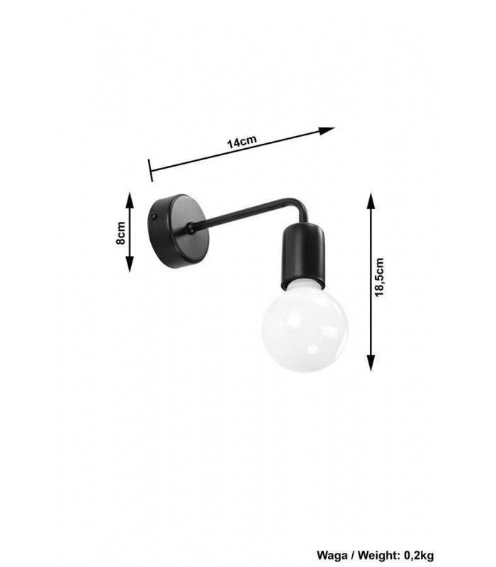1 Light Wall Light Black, E27 - 3
