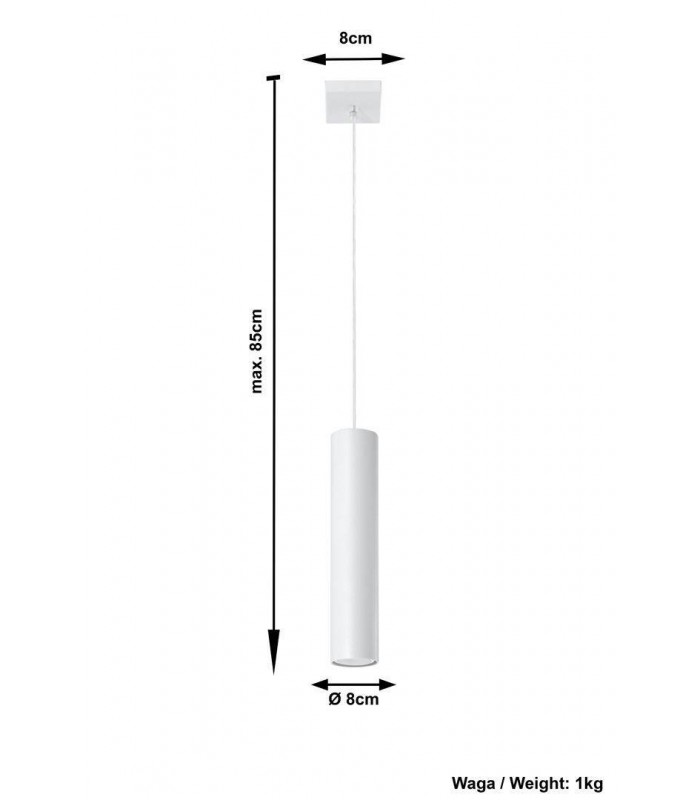 1 Light Ceiling Pendant White, GU10 - 3
