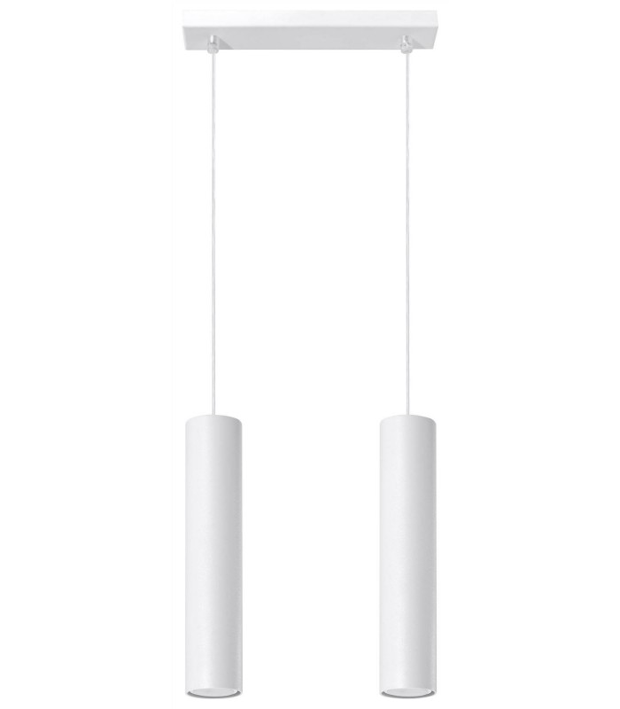 2 Light Staight Bar Drop Pendant White, GU10 - 1