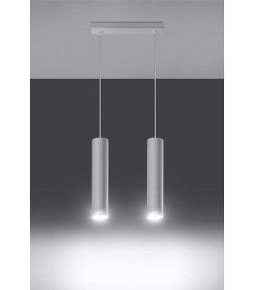 2 Light Staight Bar Drop Pendant White, GU10 - 2