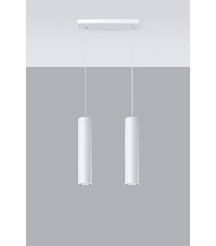 2 Light Staight Bar Drop Pendant White, GU10 - 3