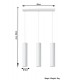 3 Light Staight Bar Drop Pendant White, GU10 - 2