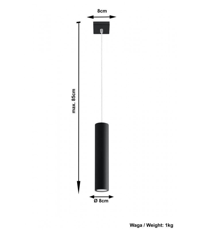 1 Light Ceiling Pendant Black, GU10 - 4