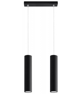 2 Light Staight Bar Drop Pendant Black, GU10 - 1