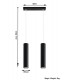 2 Light Staight Bar Drop Pendant Black, GU10 - 2