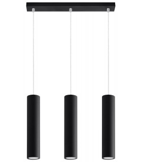 3 Light Staight Bar Drop Pendant Black, GU10 - 1