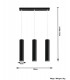 3 Light Staight Bar Drop Pendant Black, GU10 - 3