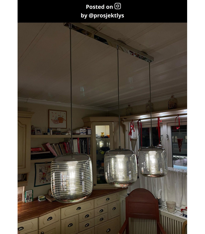 Eryn Modern Bar Pendant Light - 3xE27 - Chrome - Special Offer