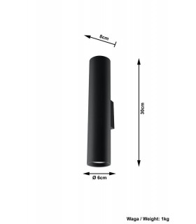 2 Light Up Down Flush Wall Light Black, GU10 - 2