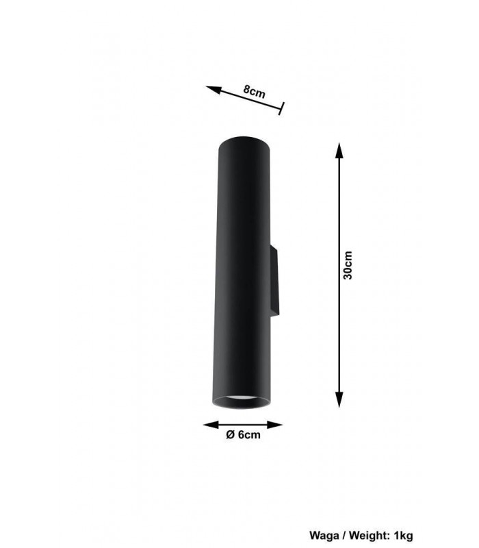 2 Light Up Down Flush Wall Light Black, GU10 - 2