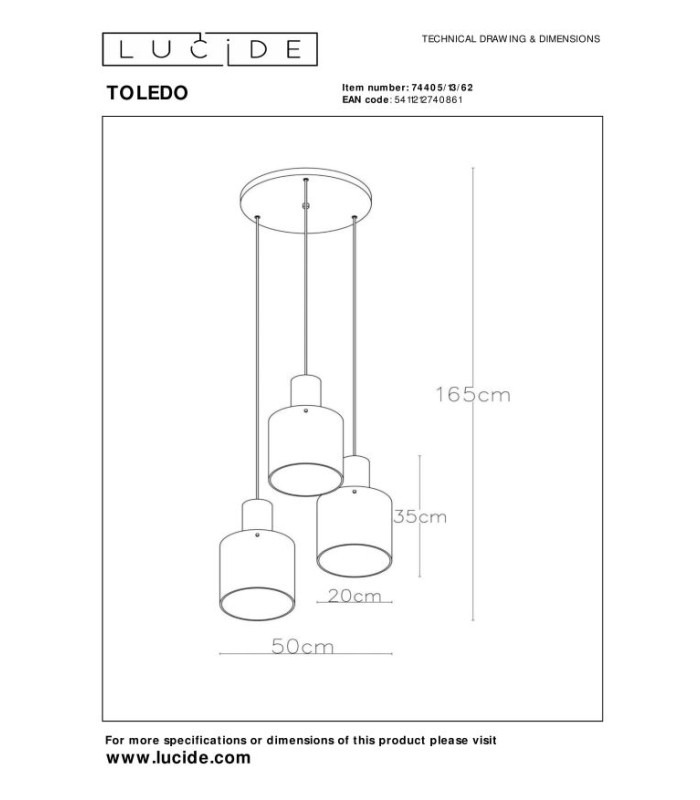 Toledo Vintage Cluster Pendant Light-10