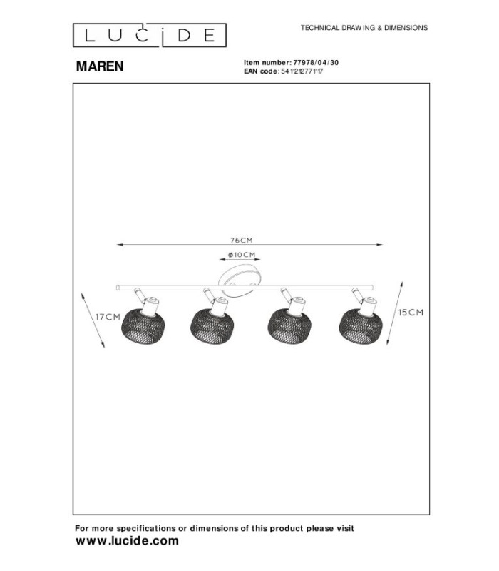 Maren Retro Ceiling Spotlight Bar-8