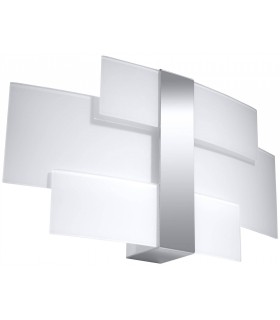 2 Light Flush Wall Light Chrome, White, G9 - 1