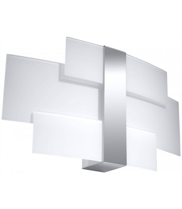 2 Light Flush Wall Light Chrome, White, G9 - 1