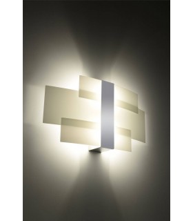 2 Light Flush Wall Light Chrome, White, G9 - 2