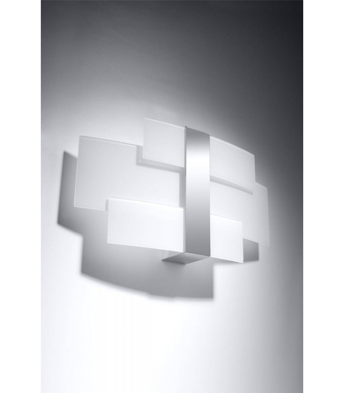 2 Light Flush Wall Light Chrome, White, G9 - 3