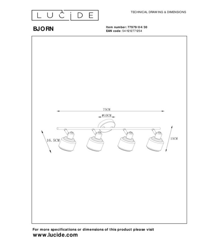 Bjorn Classic Ceiling Spotlight Bar-8