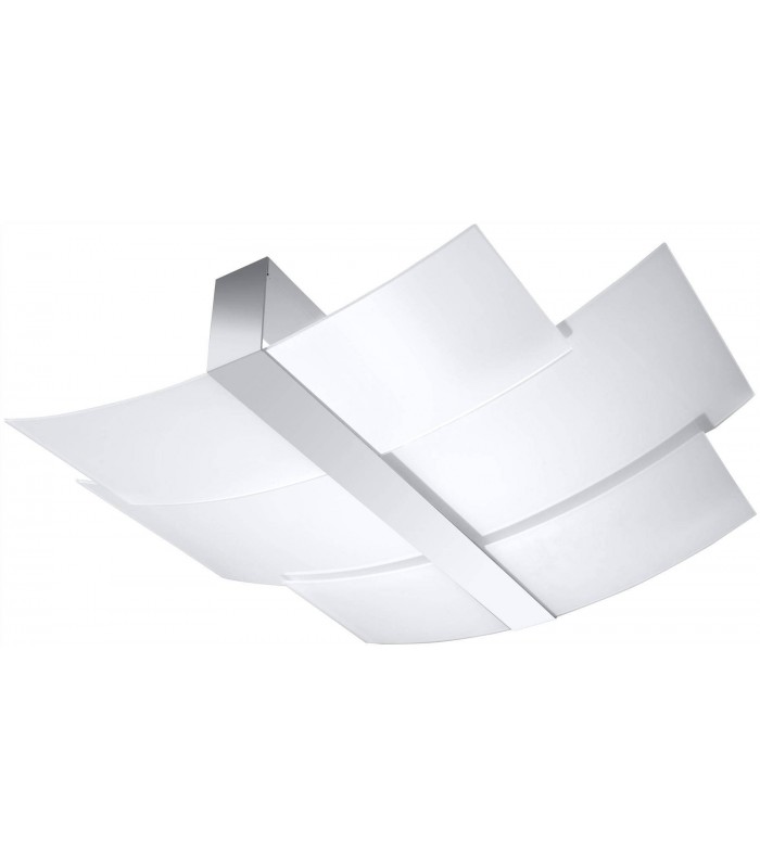 3 Light Decorative Flush Ceiling Light Chrome, White, E27 - 1