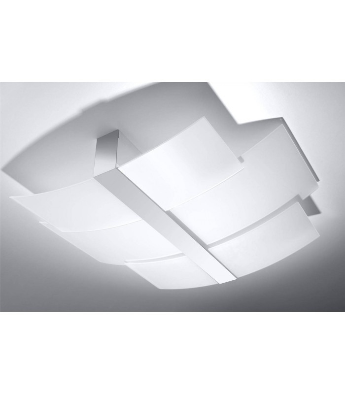 3 Light Decorative Flush Ceiling Light Chrome, White, E27 - 4