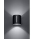 1 Light Flush Wall Light Black, G9 - 2