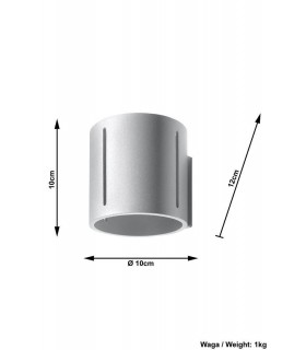 1 Light Flush Wall Light Grey, G9 - 2