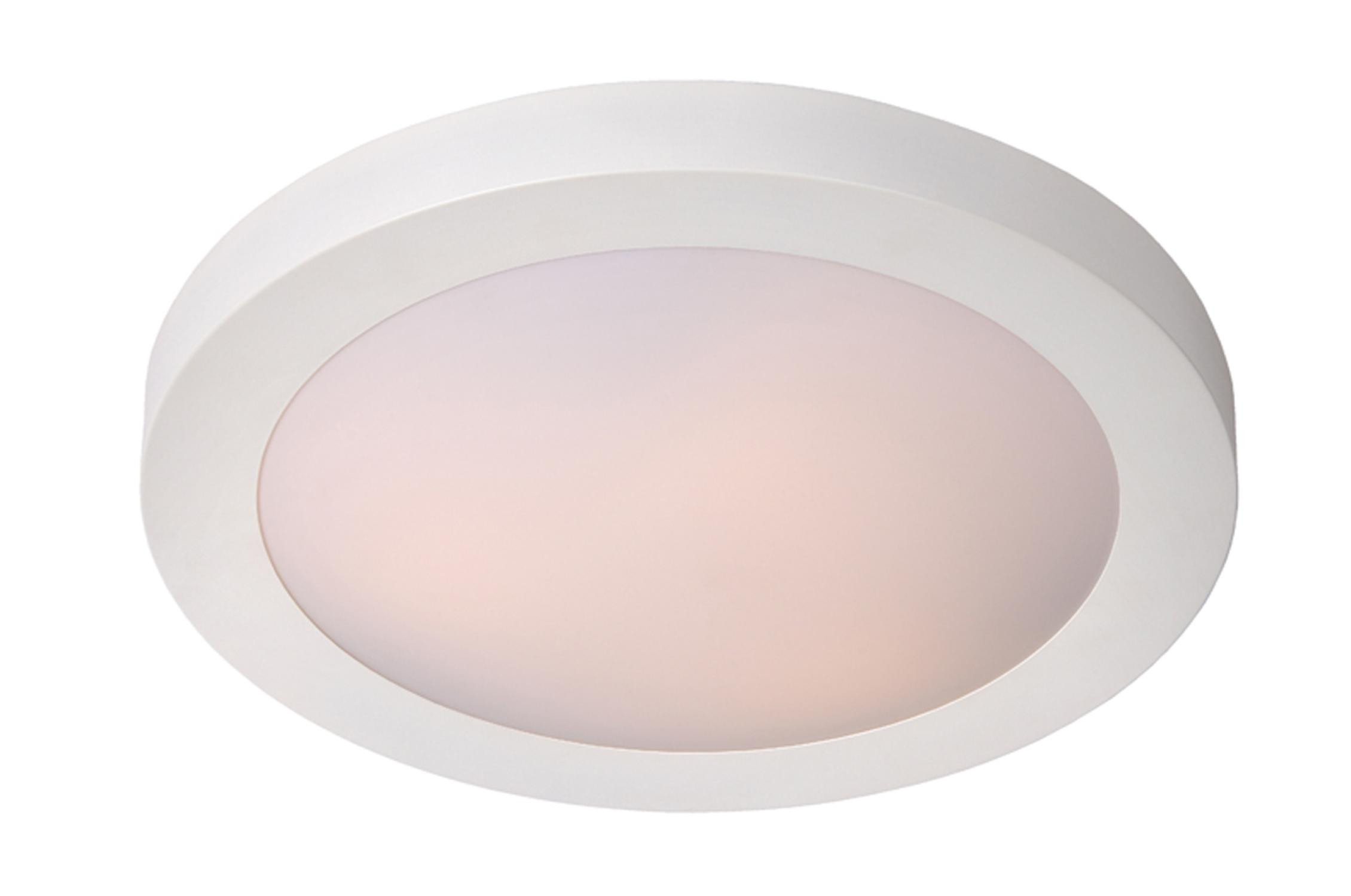 Lucide Fresh Flush Ceiling Light - 27cm - White Acrylic - IP44 Bathroom Rated - E27 Fitting - Image 4