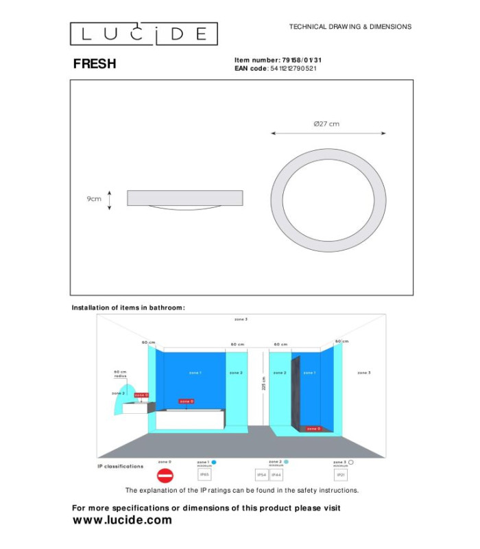Fresh Modern Flush Ceiling Light Bathroom-4