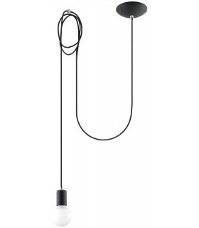 1 Light Ceiling Pendant Black, E27 - 1