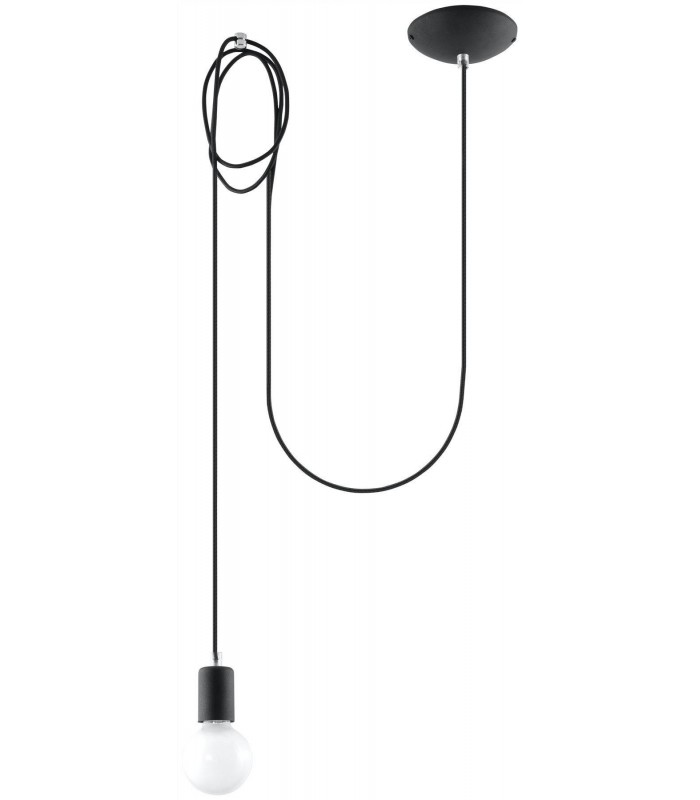 1 Light Ceiling Pendant Black, E27 - 1