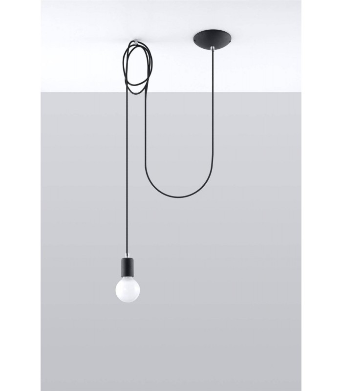 1 Light Ceiling Pendant Black, E27 - 2