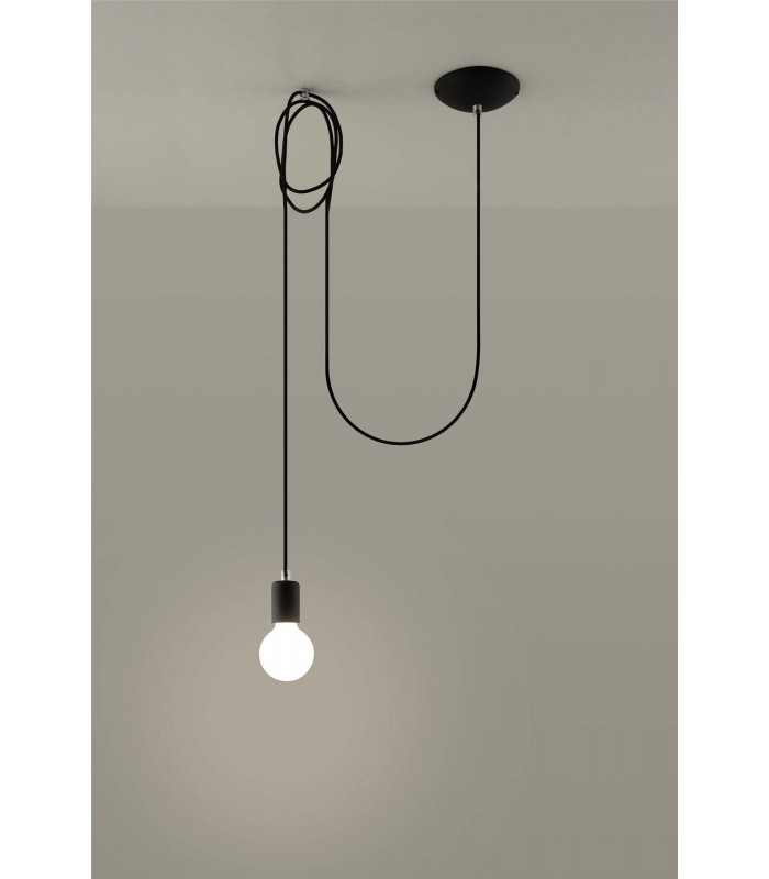 1 Light Ceiling Pendant Black, E27 - 3