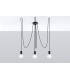 3 Light Cluster Drop Pendant Black, E27 - 2