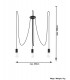 3 Light Cluster Drop Pendant Black, E27 - 3