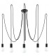 5 Light Cluster Drop Pendant Black, E27 - 1