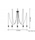 5 Light Cluster Drop Pendant Black, E27 - 4