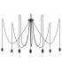7 Light Cluster Drop Pendant Black, E27 - 1