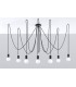 7 Light Cluster Drop Pendant Black, E27 - 3