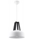 1 Light Dome Ceiling Pendant White, Black, E27 - 1