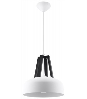 1 Light Dome Ceiling Pendant White, Black, E27 - 1