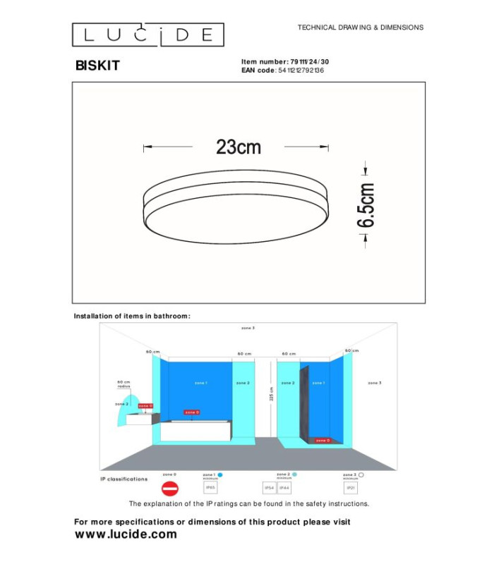 Biskit Modern Flush ceiling light Bathroom-6