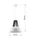 1 Light Dome Ceiling Pendant White, Black, E27 - 3