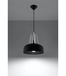 1 Light Dome Ceiling Pendant Black, White, E27 - 2