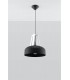 1 Light Dome Ceiling Pendant Black, White, E27 - 3
